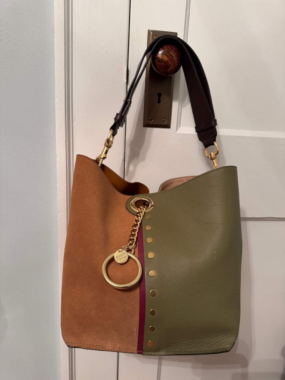 See by Chloe Gaia Two-Tone Leather & Suede Bag